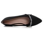 TN TANGNEST Womens Casual Flats Fashion Chain Pointed Toe Ballet Flats Rhinestone Flats Comfort Slip On Dress Shoes Black 43(10)