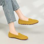 Women's Lightweight Knitted Loafers Casual Flat Shoes Comfortable Boat Shoes Flat Bottomed Breathable Shoes-Ginger-8.5