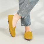 Women's Lightweight Knitted Loafers Casual Flat Shoes Comfortable Boat Shoes Flat Bottomed Breathable Shoes-Ginger-8.5