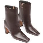 Lovee Cosee Brown Ankle Boots for Women 2025 Booties for Women Chunky Heel Square Toe Heeled Boots Comfort Leather Fall Winter Party Office Date Night Travel Casual Outfit Size 8