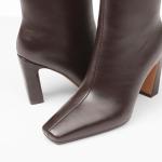 Lovee Cosee Brown Ankle Boots for Women 2025 Booties for Women Chunky Heel Square Toe Heeled Boots Comfort Leather Fall Winter Party Office Date Night Travel Casual Outfit Size 8