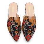 Tilocow Mules for Women Flats Pointed Toe Slip On Backless Loafers Flat Mule Business Casual Shoes Slides