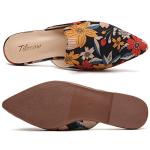 Tilocow Mules for Women Flats Pointed Toe Slip On Backless Loafers Flat Mule Business Casual Shoes Slides