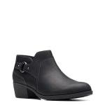 Clarks Women's Charlten Grace Ankle Boot, Black Oily Leather, 7.5 Medium US