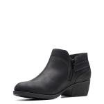 Clarks Women's Charlten Grace Ankle Boot, Black Oily Leather, 7.5 Medium US