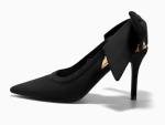 Coutgo Womens Slingback High Heels Bow Closed Pointed Toe Pumps Party Dress Shoes, Black, Size 9