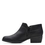 Clarks Women's Charlten Grace Ankle Boot, Black Oily Leather, 7.5 Medium US