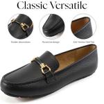HARENCE Loafers for Women Comfortable Slip On Business Work Flats Shoes Casual Driving Moccasins Penny Loafer Black