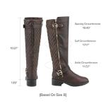 DREAM PAIRS Women's Knee High Riding Boots Brown