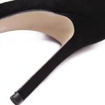 MMJULY Women's Open Toe Ankle Strap Fluffy Feather Stiletto High Heel Dress Sandal Black US 9