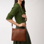 Fossil Women's Fiona Brown Leather Crossbody Bag