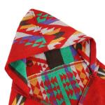 Boho Fringe Poncho: Vintage Geometric Plaid Shawl, Cashmere Cardigan