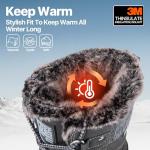 FREE SOLDIER Women's Waterproof Winter Cold Weather Snow Boots for Women Outdoor Fashion Duck Boots Comfortable Insulated(Grey 9)