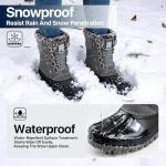 FREE SOLDIER Women's Waterproof Winter Cold Weather Snow Boots for Women Outdoor Fashion Duck Boots Comfortable Insulated(Grey 9)