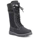 POLAR Womens Winter Thermal Snow Outdoor Warm Mid Calf Waterproof Durable Boot - Black - US9/EU40 - YC0376