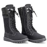 POLAR Womens Winter Thermal Snow Outdoor Warm Mid Calf Waterproof Durable Boot - Black - US9/EU40 - YC0376