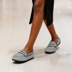 DREAM PAIRS Loafers for Women Penny Knitted Loafer Casual Comfortable Slip On Flats Work Business Walking Shoes,Size 8.5,Black/White,SDLS26001W