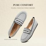 DREAM PAIRS Loafers for Women Penny Knitted Loafer Casual Comfortable Slip On Flats Work Business Walking Shoes,Size 8.5,Black/White,SDLS26001W