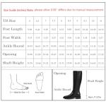 Modatope Black Knee High Boots for Women Round Toe Chunky Low Flat Heel Side Zipper Fall Tall Black Boots Women Size 8