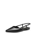 DREAM PAIRS Slingback Flats for Women, Pointed-Toe Elegant Women's Ballet Flats with Buckle Strap, Classic Low Heel Dress Shoes for Casual Work Office Party,Size 7.5,All Black-Pu,DWUMFA2504