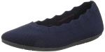 Skechers Women's Cleo 2.0 - Love Spell Scalloped Knit Skimmer Flats with Air-Cooled Memory Foam, Navy, 9