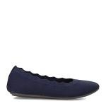 Skechers Women's Cleo 2.0 - Love Spell Scalloped Knit Skimmer Flats with Air-Cooled Memory Foam, Navy, 9