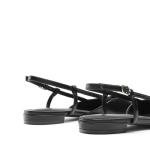 DREAM PAIRS Slingback Flats for Women, Pointed-Toe Elegant Women's Ballet Flats with Buckle Strap, Classic Low Heel Dress Shoes for Casual Work Office Party,Size 7.5,All Black-Pu,DWUMFA2504