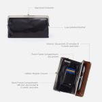 HOBO Lauren Black Leather Clutch Wallet for Women