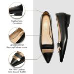 GotSoft Women's Pointed Toe Metal Deco Flats Slip on Flat Comfortable Dress Shoes, Black, Size 9