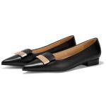 GotSoft Women's Pointed Toe Metal Deco Flats Slip on Flat Comfortable Dress Shoes, Black, Size 9