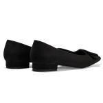 GotSoft Women's Square Buckle Flats Pointed Toe Slip on Flat Comfortable Dress Shoes, Black, Size 8