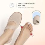 DREAM PAIRS Women's Mary Jane Ballet Flats Barefoot Knit Wide Toe Box Arch Support Flat Shoes for Women Dressy Casual Office Business Work Travel Walk,Size 10,Nude,SDFA26004W
