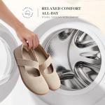 DREAM PAIRS Women's Mary Jane Ballet Flats Barefoot Knit Wide Toe Box Arch Support Flat Shoes for Women Dressy Casual Office Business Work Travel Walk,Size 10,Nude,SDFA26004W