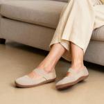 DREAM PAIRS Women's Mary Jane Ballet Flats Barefoot Knit Wide Toe Box Arch Support Flat Shoes for Women Dressy Casual Office Business Work Travel Walk,Size 10,Nude,SDFA26004W