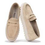 Project Cloud 100% Genuine Leather Loafers for Women – Memory Foam Insoles Slip On Shoes for Women – Lightweight Womens Shoes – Non Slip Womens Loafers (Filide1, Nude,9)