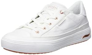 Skechers Women's Arch Fit Arcade-Meet Ya There Sneaker, White, 8.5 Wide
