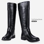 Vepose Women's Black Knee High Boots, Fashion Riding Tall Boot with Zipper, 948 Size 10 US - Calf Boots (CJY948 Black 10)