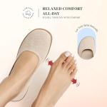 DREAM PAIRS Women's Ballet Flats Dressy Arch Support Wide Toe Box Knit Flats Comfortable Round Toe Slip On Travel Work Business Office Barefoot Shoes,Size 9,Nude,SDFA26015W