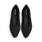 DREAM PAIRS Women's Knit Ballet Dressy Flats Comfortable Washable Flexible Breathable Casual Classic Work Office Walk Pointed Toe Flats,Size 7,Black,SDFA26003W