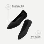 DREAM PAIRS Women's Knit Ballet Dressy Flats Comfortable Washable Flexible Breathable Casual Classic Work Office Walk Pointed Toe Flats,Size 7,Black,SDFA26003W