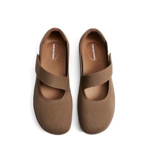 DREAM PAIRS Women's Mary Jane Ballet Flats Barefoot Knit Wide Toe Box Arch Support Flat Shoes for Women Dressy Casual Office Business Work Travel Walk,Size 11,Brown,SDFA26004W