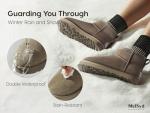 MelSyd Sheepskin Mini Boots Womens: -22℉ Thermal Insulated Ankle Booties Daily Comfort - Waterproof Suede Breathable Winter Shoes for Professional Women Urban Commute & Office Wear‌ - Olive Size 9