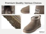 MelSyd Sheepskin Mini Boots Womens: -22℉ Thermal Insulated Ankle Booties Daily Comfort - Waterproof Suede Breathable Winter Shoes for Professional Women Urban Commute & Office Wear‌ - Olive Size 9