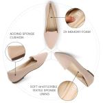 Nude Suede Pointed Toe Women’s Slip-On Flats