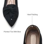 HIULYCENCE Women's Flats Shoes Pointed Toe Ballet Flats with Bow Comfortable Knit Dressy Flats Black US8