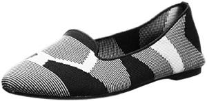 Skechers Women's Black/White Knit Loafer Flats
