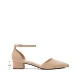 DREAM PAIRS Women's Dress Shoes Low Heel Pumps Closed Pointed Toe Comfort Casual D'Orsay Flats Ankle Strap,Size 11,Nude,DWUMPU2569