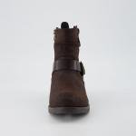 Dunes Max Motorcycle Womens Ankle Boots – Comfortable Booties for Women with Zipper & Buckle, Combat Boots Style, Memory Foam, Wide Width Options BROWN 6