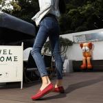 KORDAL Women's Comfortable & Lightweight Red Leather Penny Loafers Slip-Ons Cute Business Casual Dress Shoes Work Office Flats Everyday Walking Shoes Driving Mocs for Women 6 M US