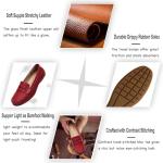 KORDAL Women's Comfortable & Lightweight Red Leather Penny Loafers Slip-Ons Cute Business Casual Dress Shoes Work Office Flats Everyday Walking Shoes Driving Mocs for Women 6 M US